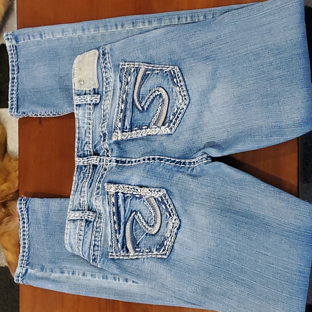 Silver straight leg boot jeans